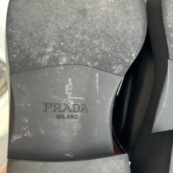 Prada Black Brushed Leather Loafer Mules Size IT 36 - Picture 14 of 17